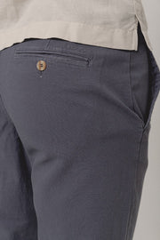 Navy Linen Cotton Chino Pants - Sohhan