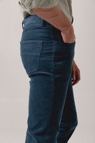 Corduroy Five Pocket Trousers Navy Blue - Sohhan