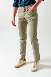 Five Pocket Trousers Washed Green - Sohhan