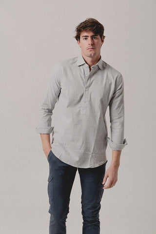 Light Gray Flannel Shirt - Sohhan
