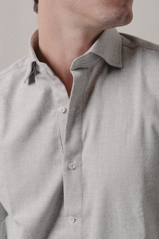 Light Gray Flannel Shirt - Sohhan