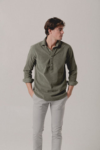 Green Micro corduroy shirt - Sohhan