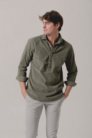 Green Micro corduroy shirt - Sohhan