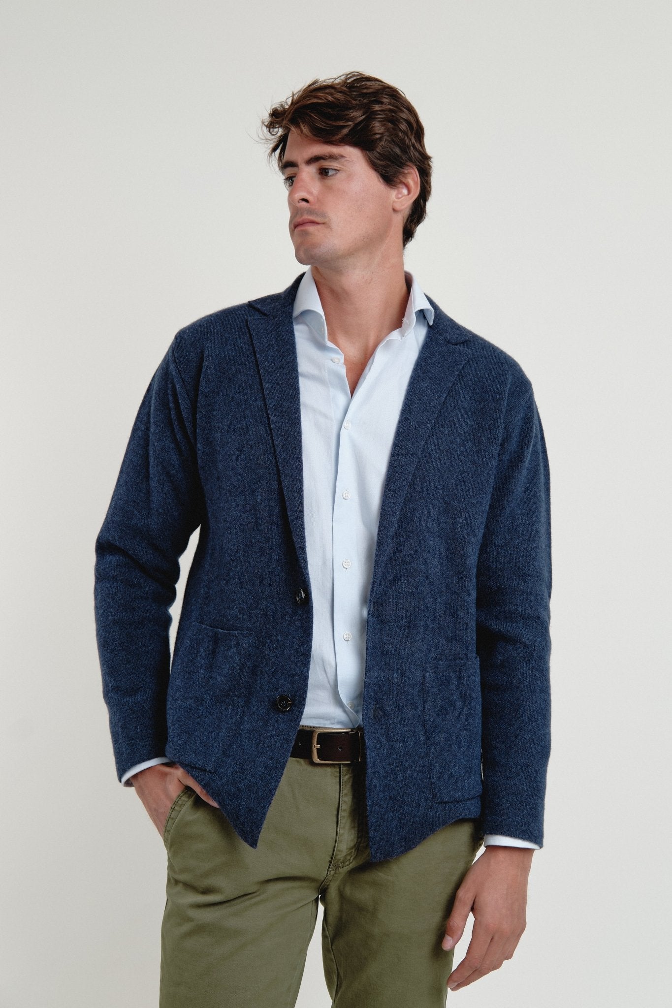 Americana de punto Clark Azul - Sohhan
