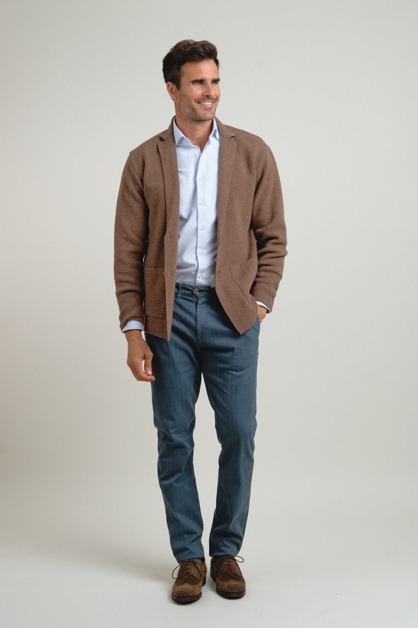 Americana de punto Clark Marron - Sohhan