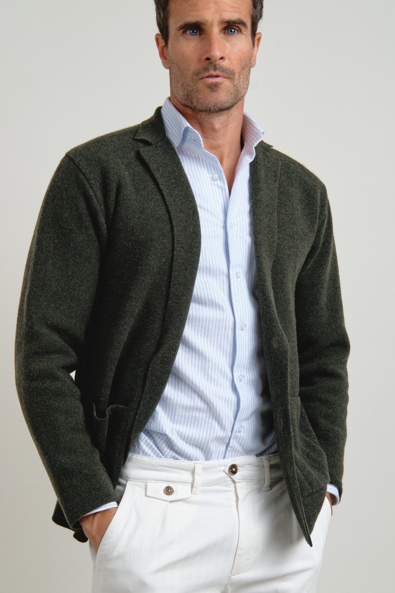 Americana de punto Clark Verde - Sohhan