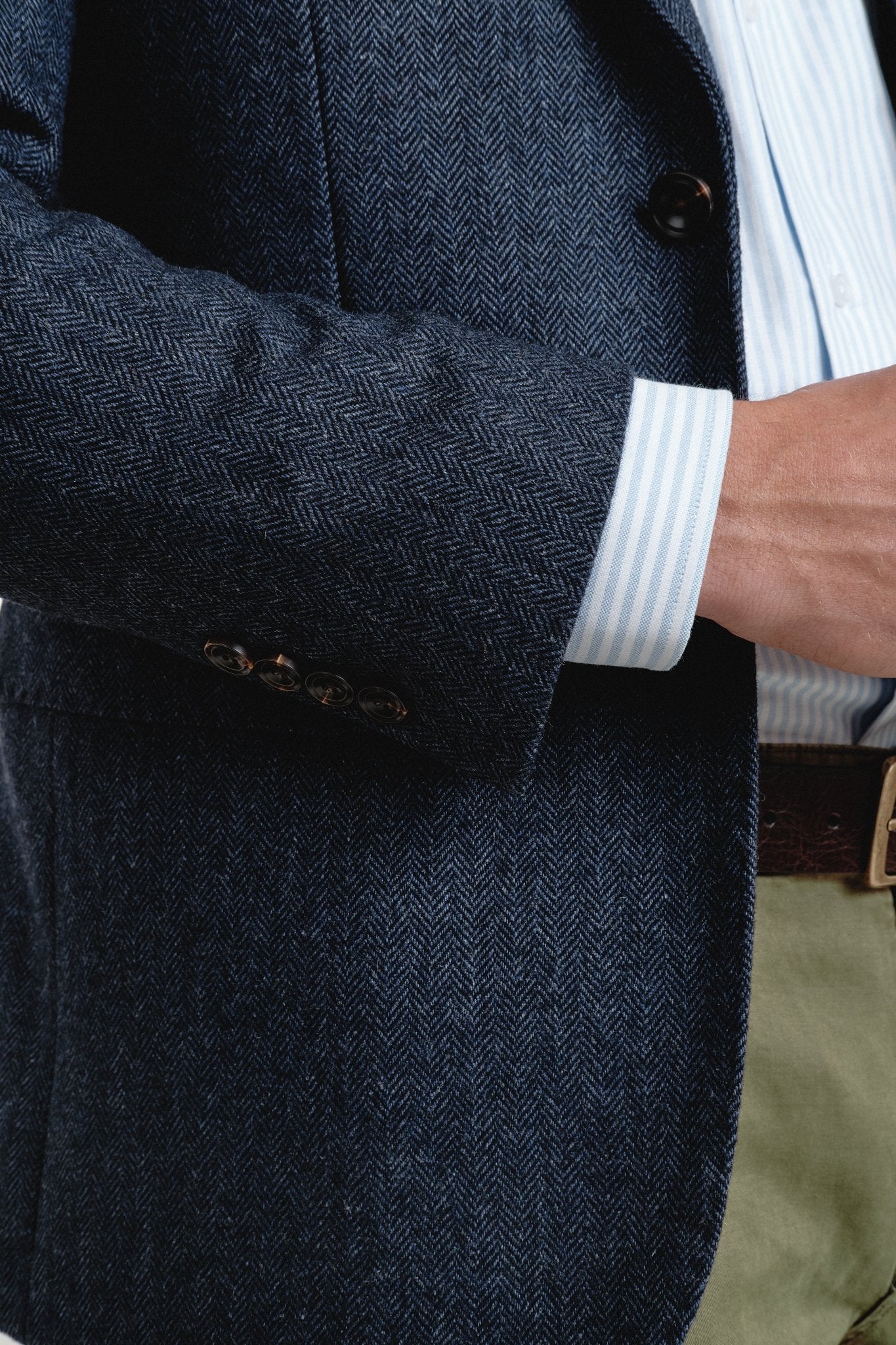 Americana Lana Herringbone Marino - Sohhan