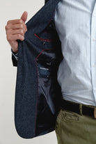 Americana Lana Herringbone Marino - Sohhan