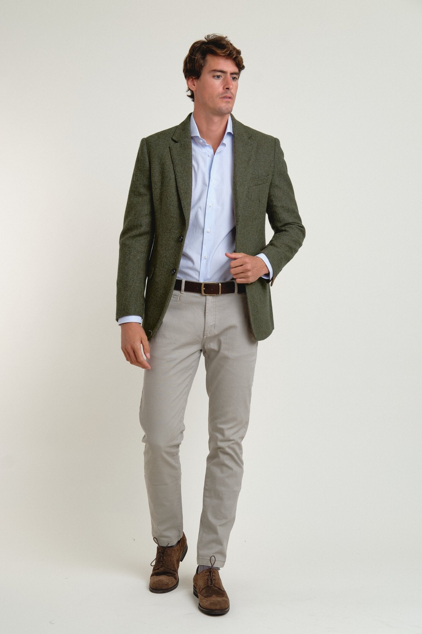 Americana Lana Herringbone Verde - Sohhan