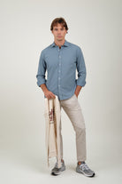 Camisa Ben Nido De Abeja Azul - Sohhan