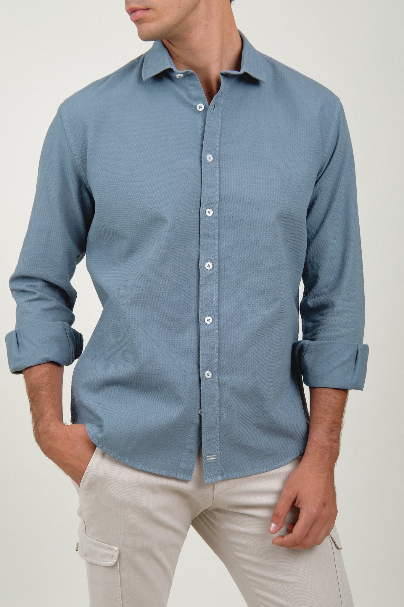Camisa Ben Nido De Abeja Azul - Sohhan