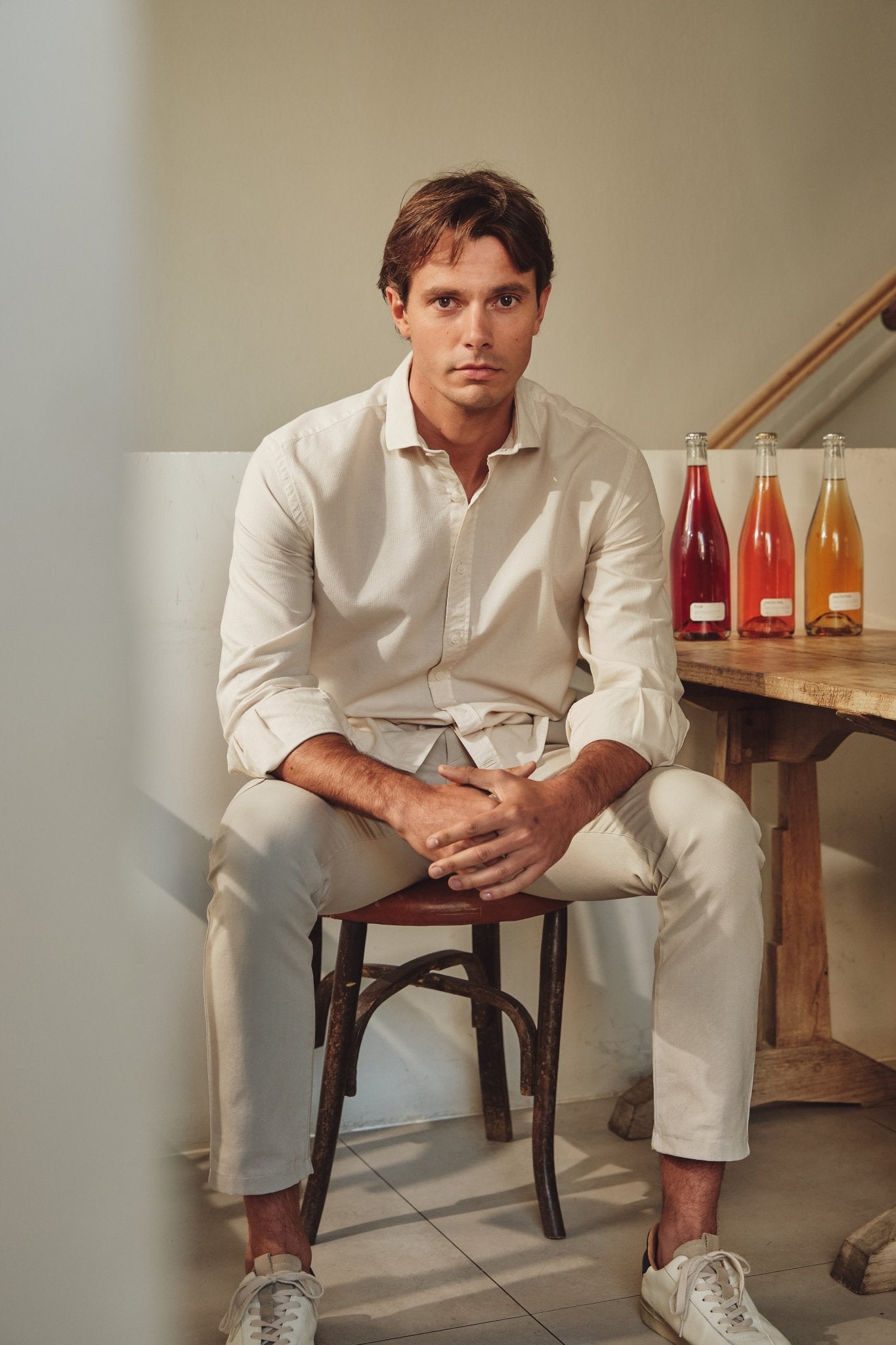 Camisa Ben Nido De Abeja Crudo - Sohhan