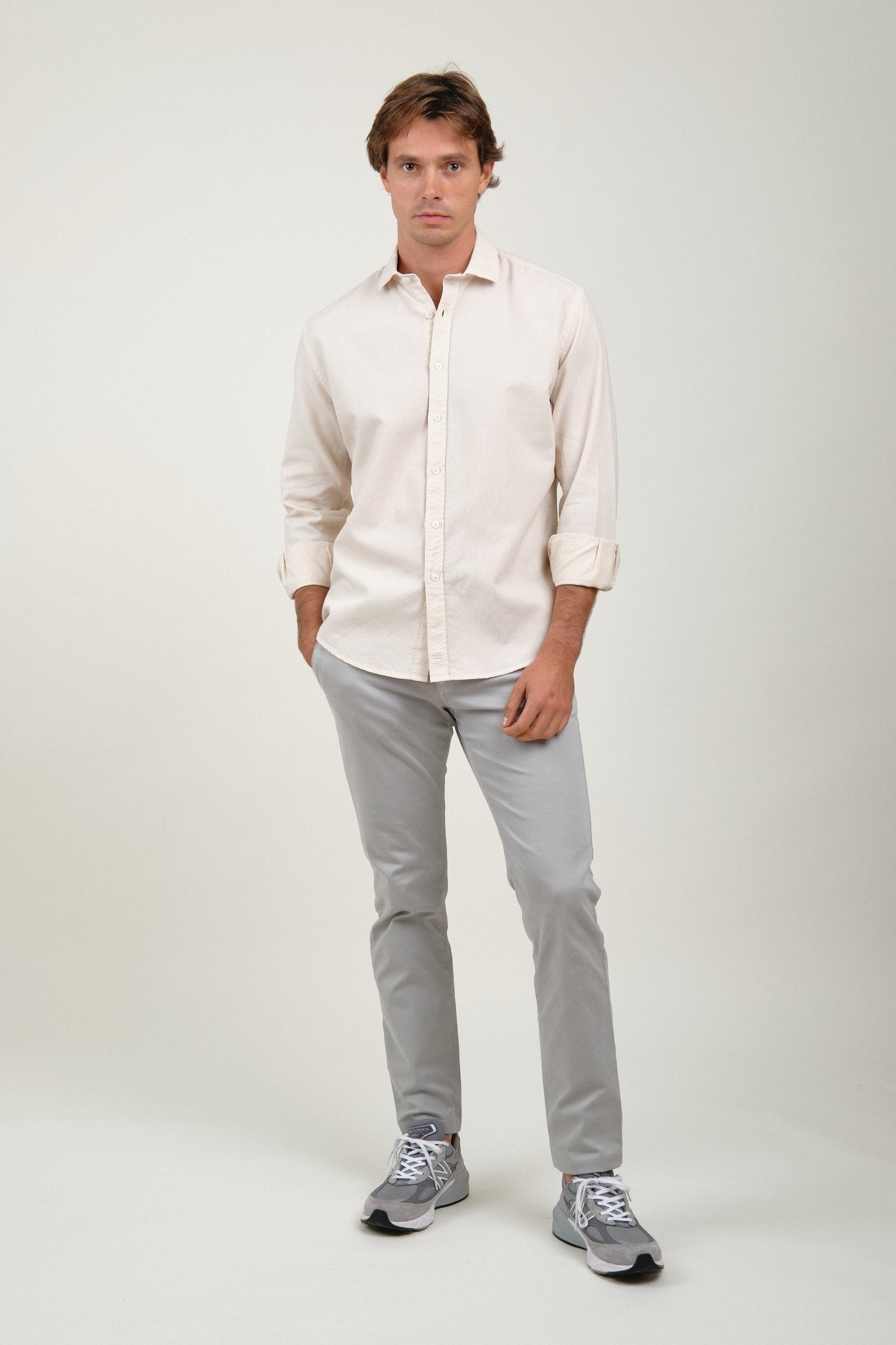 Camisa Ben Nido De Abeja Crudo - Sohhan