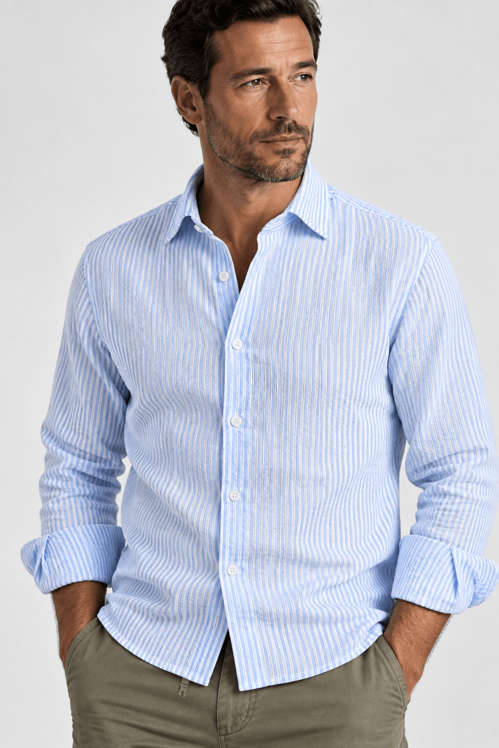 Camisa Bérgamo Raya Celeste - Sohhan