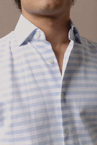 Camisa Camden Raya Horizontal Azul - Sohhan