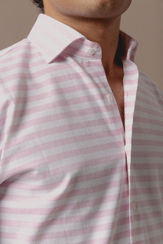 Camisa Camden Raya Horizontal Rosa - Sohhan