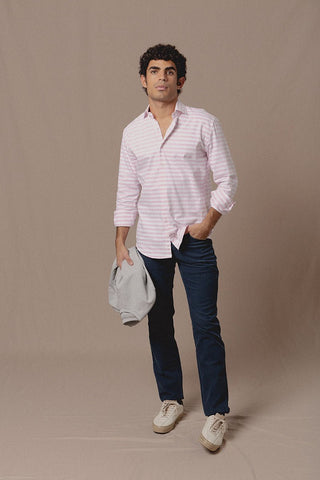 Camisa Camden Raya Horizontal Rosa - Sohhan