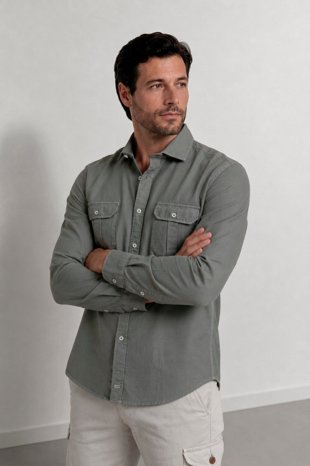 Camisa Dean Colmena Sahara Gris - Sohhan