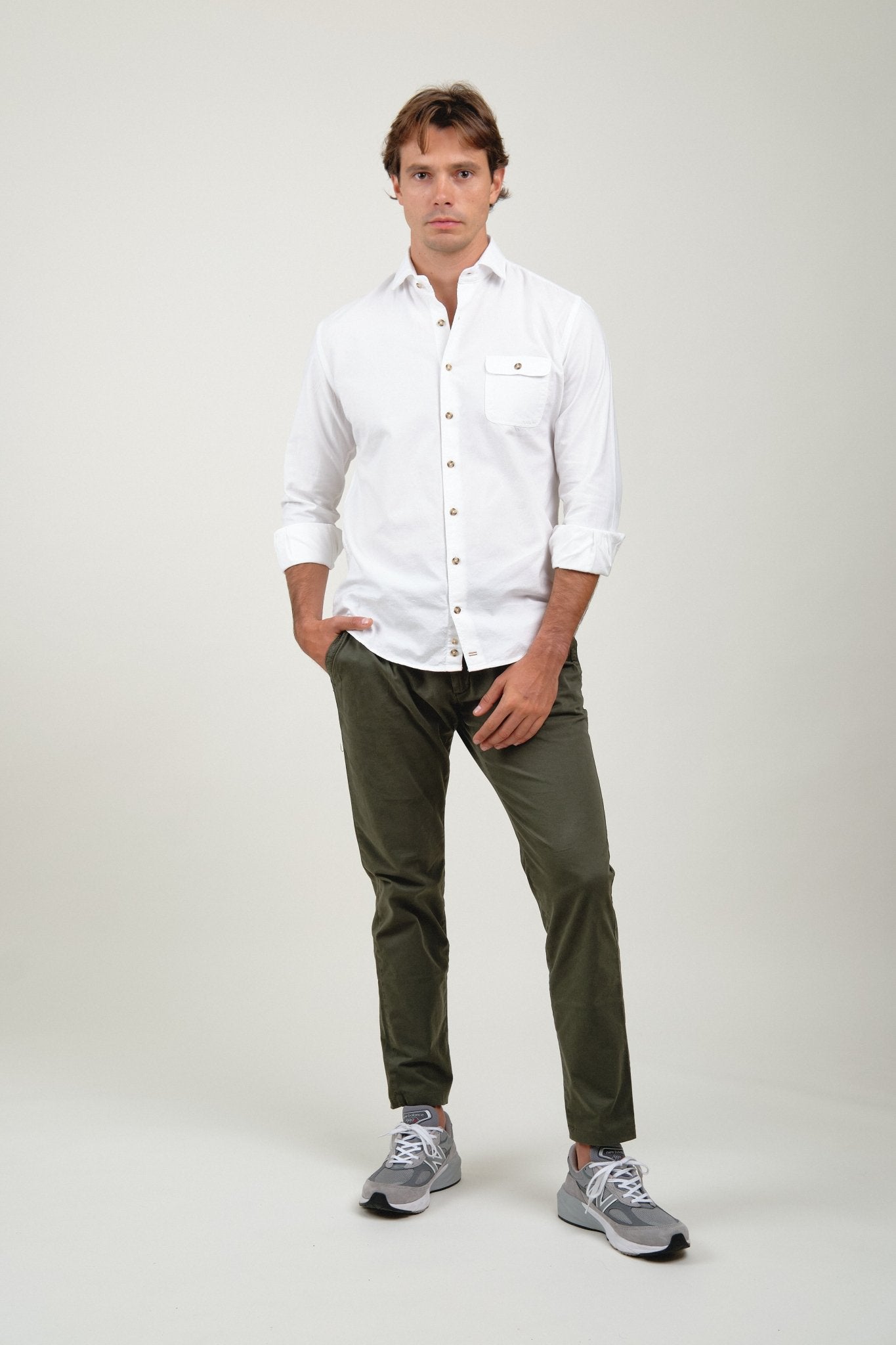 Camisa Essential Oxford Blanco Un Bolsillo - Sohhan