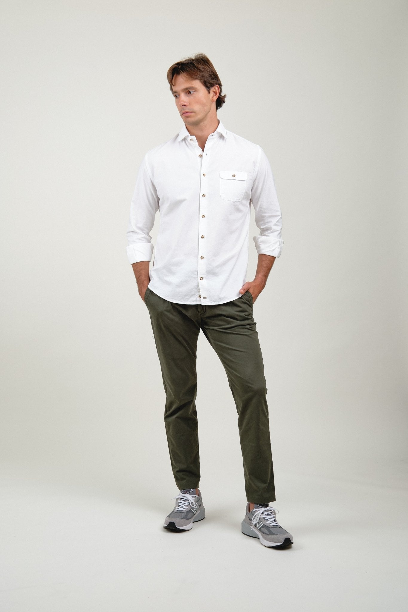 Camisa Essential Oxford Blanco Un Bolsillo - Sohhan
