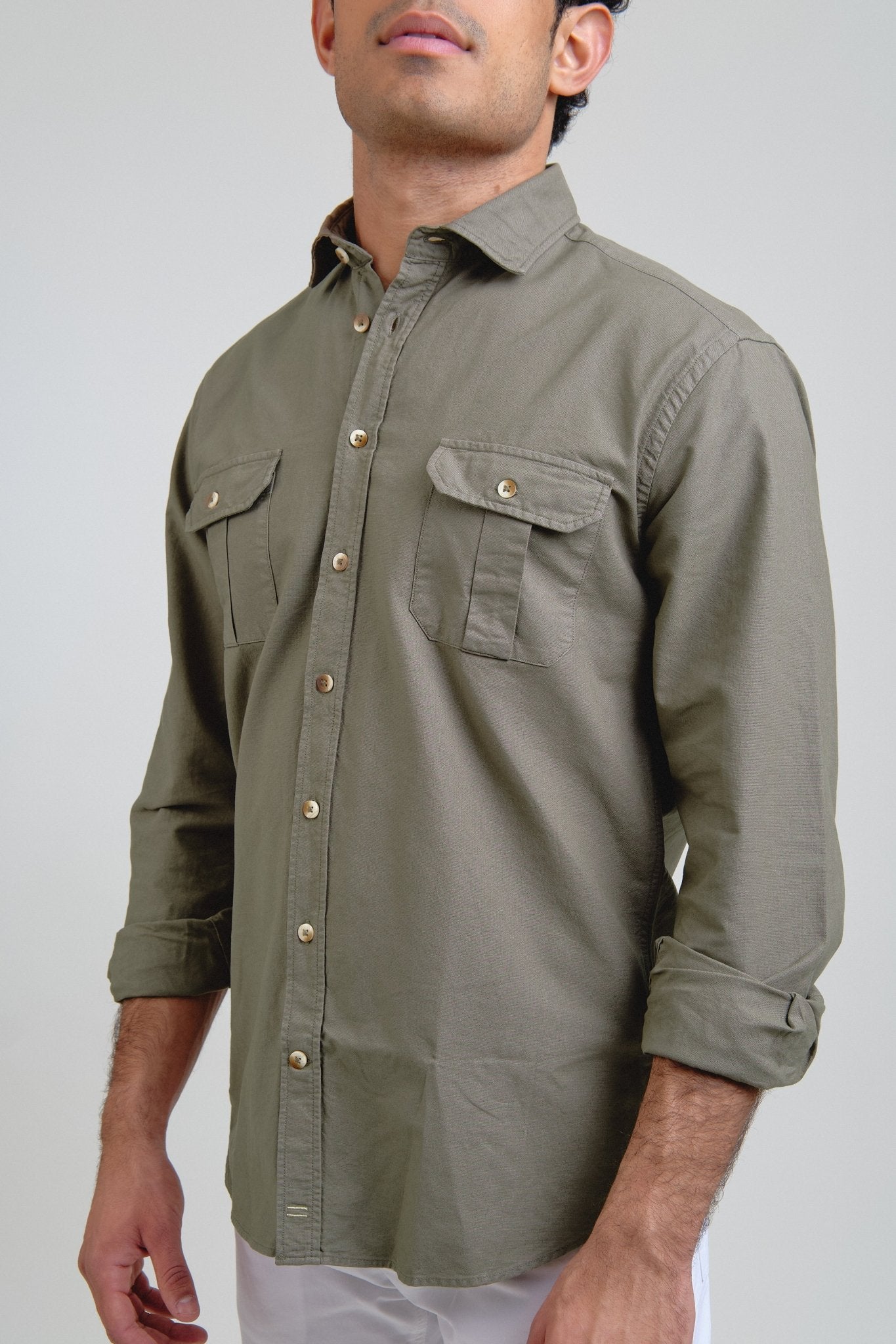 Camisa Essential Oxford Sahara Verde Bogotá - Sohhan