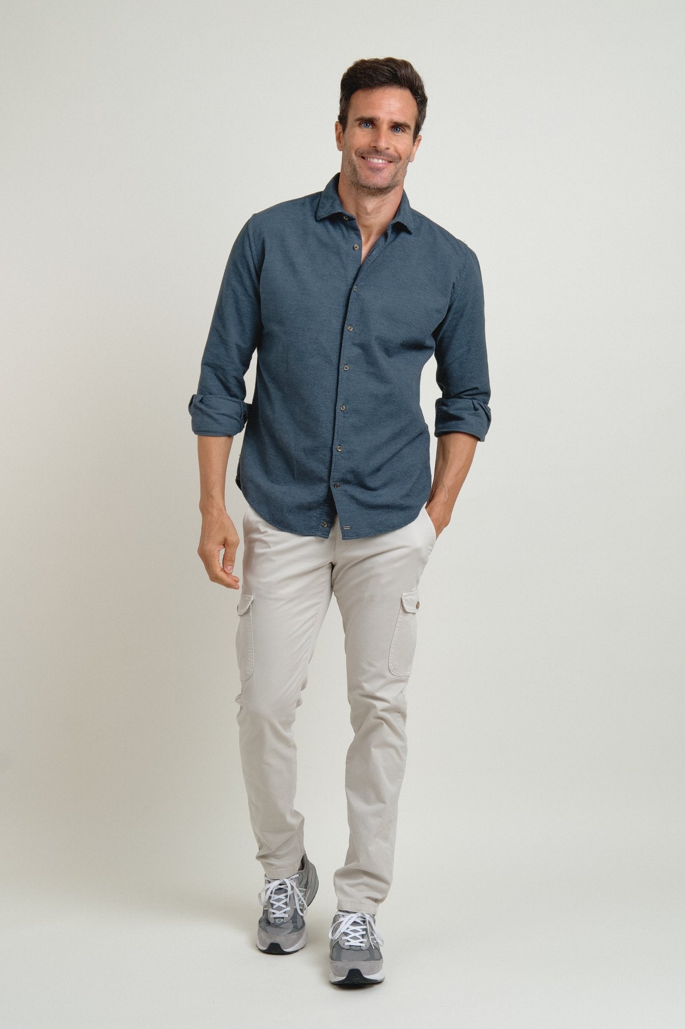 Camisa Fiorenzo Gris Azulado - Sohhan