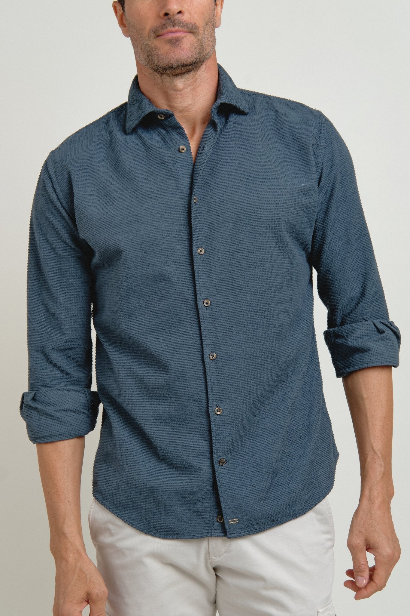 Camisa Fiorenzo Gris Azulado - Sohhan