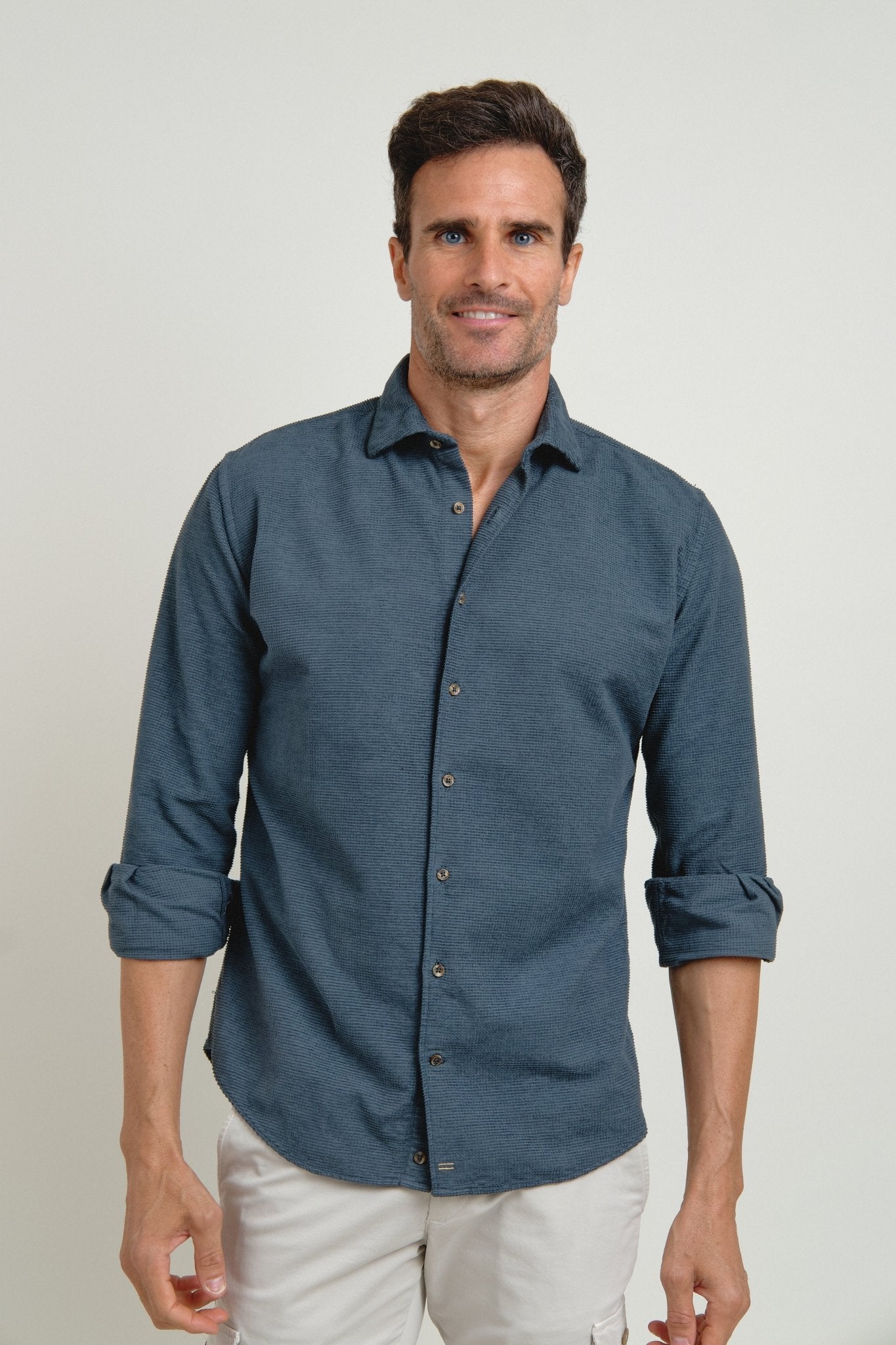 Camisa Fiorenzo Gris Azulado - Sohhan