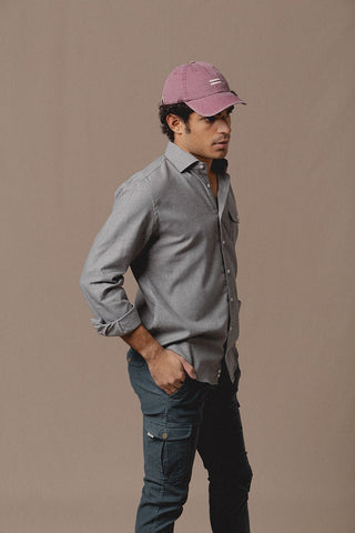 Camisa Franela Brixton Un Bolsillo Gris - Sohhan