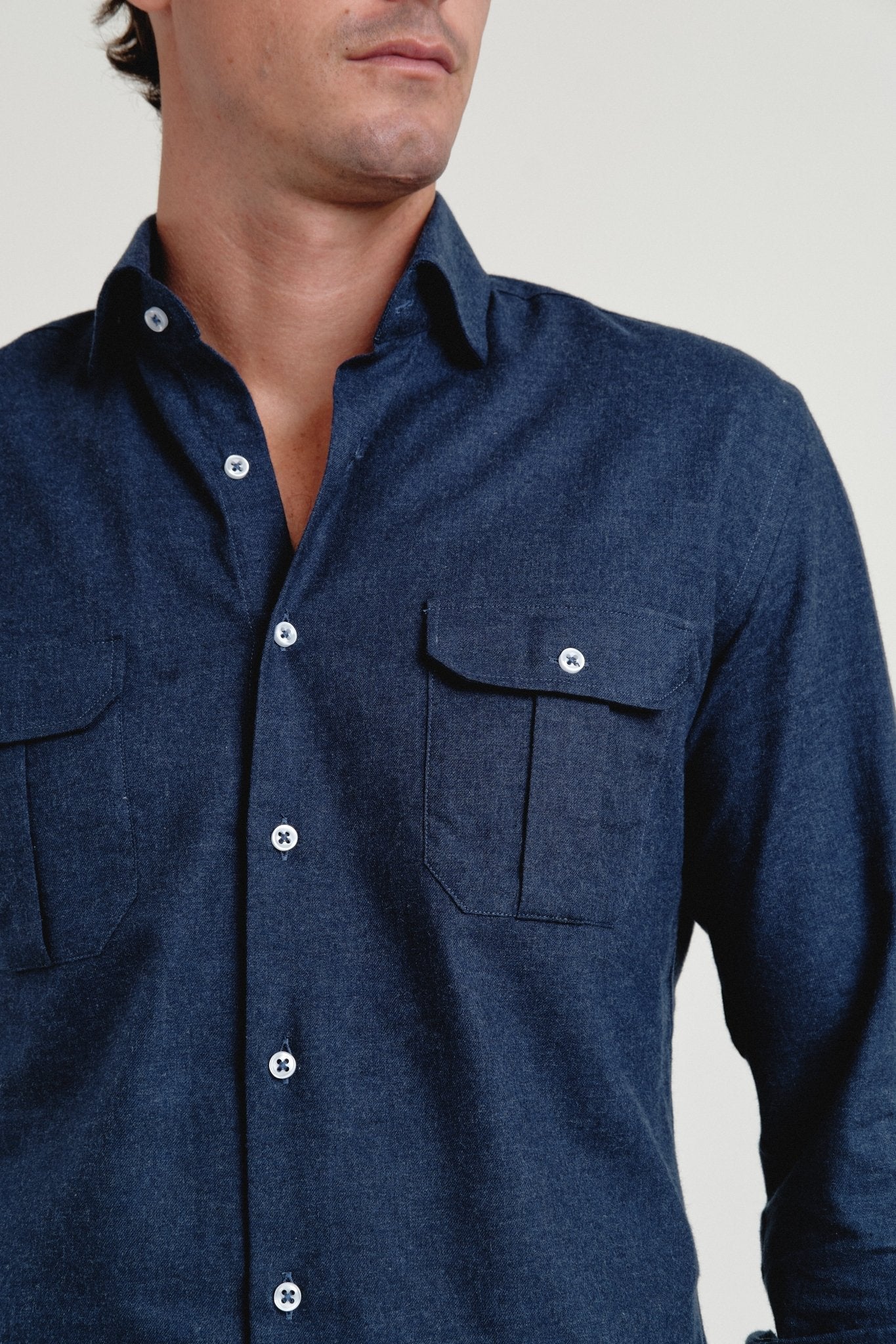 Camisa Franela Ember Sáhara Marino - Sohhan