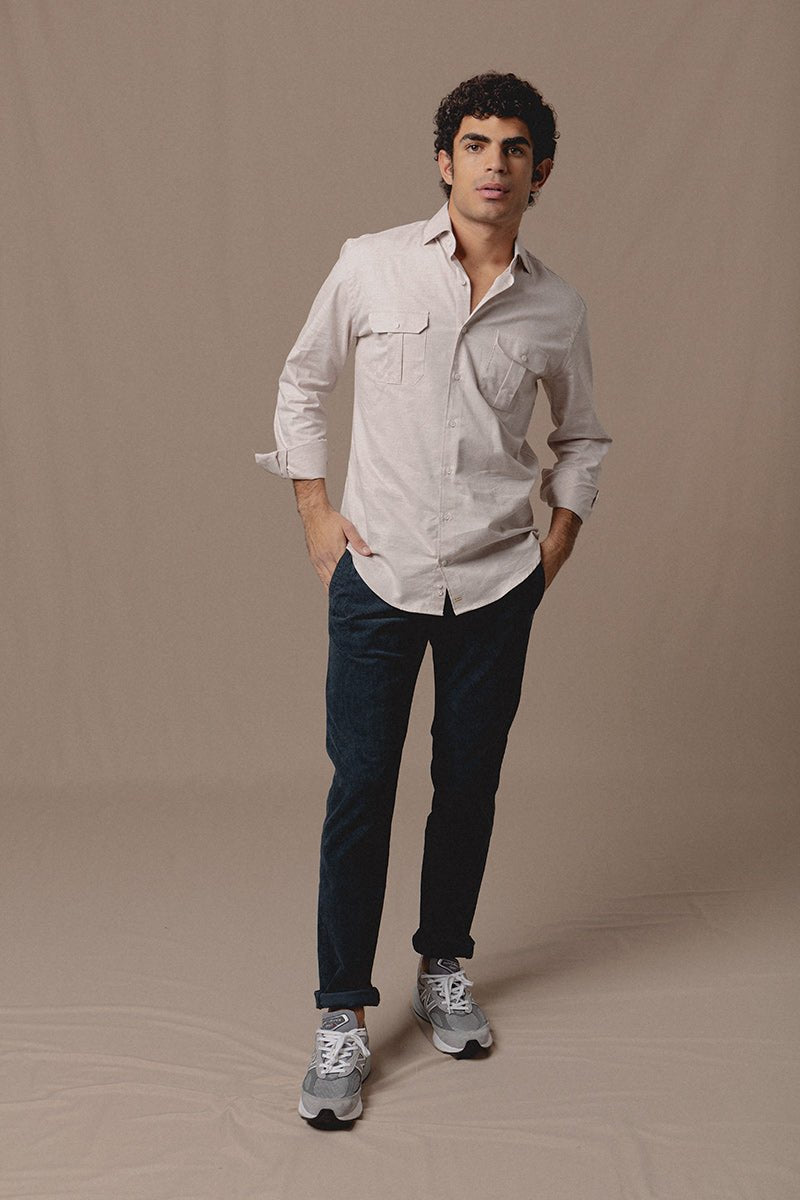 Camisa Franela Sahara Brixton Beige - Sohhan