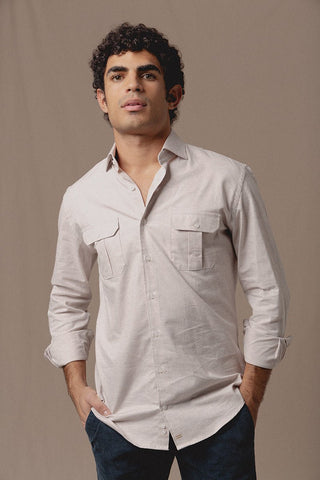 Camisa Franela Sahara Brixton Beige - Sohhan