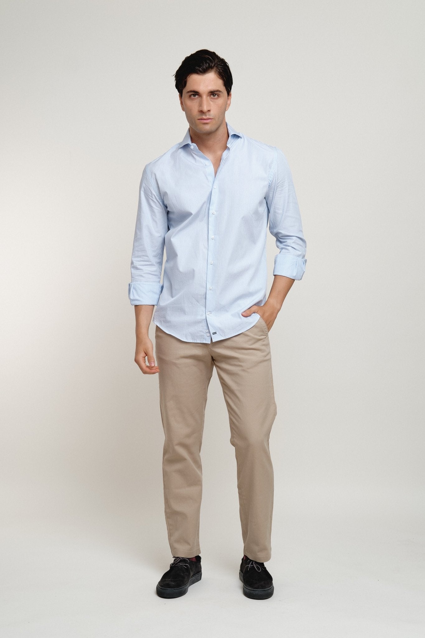 Camisa Harry Rayas Celeste - Sohhan