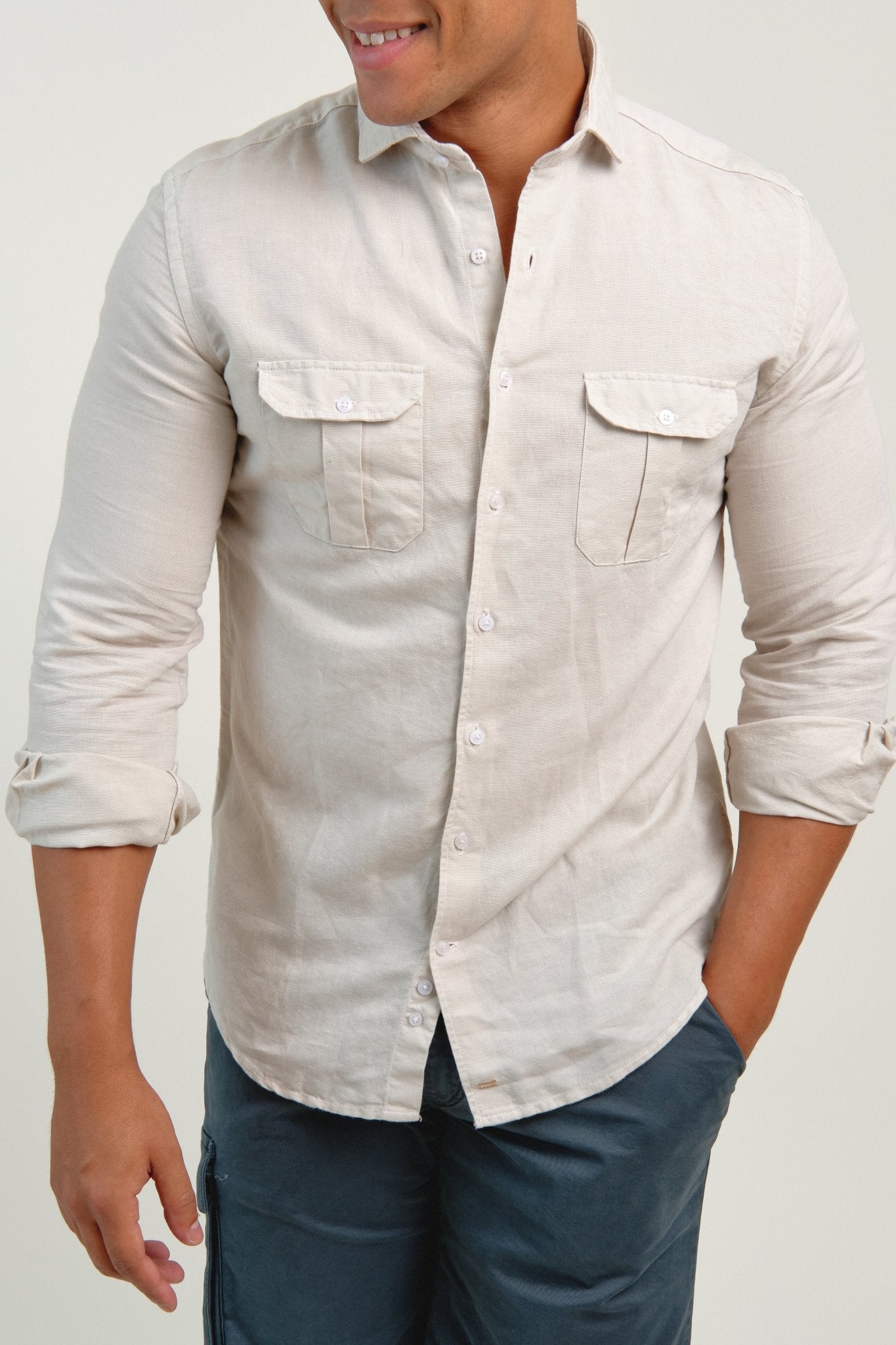 Camisa Lino Bali Crudo - Sohhan