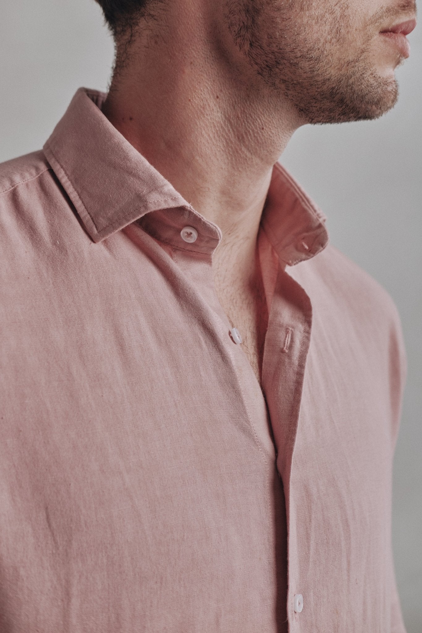 Camisa Lino Boracay Rosa - Sohhan