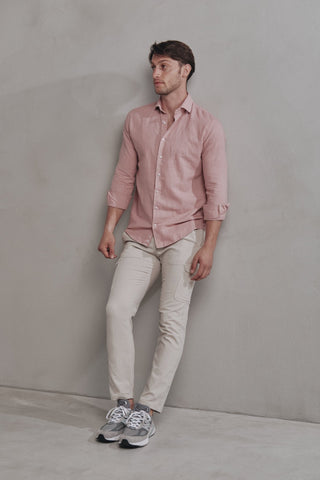 Camisa Lino Boracay Rosa - Sohhan