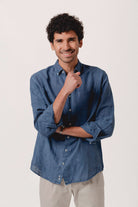 Camisa Lino Brisa Azul - Sohhan