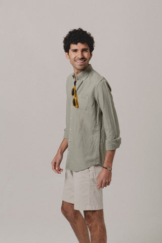 Camisa Lino Brisa Verde Serenguetti - Sohhan