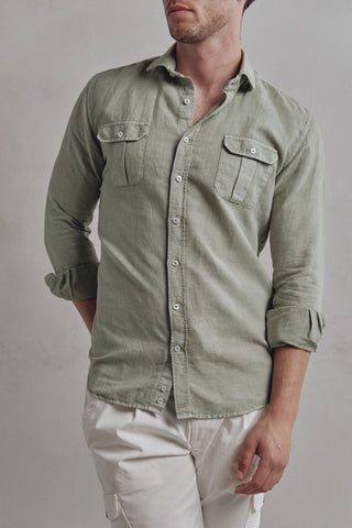 Camisa Lino Ipanema Verde Amazonas - Sohhan