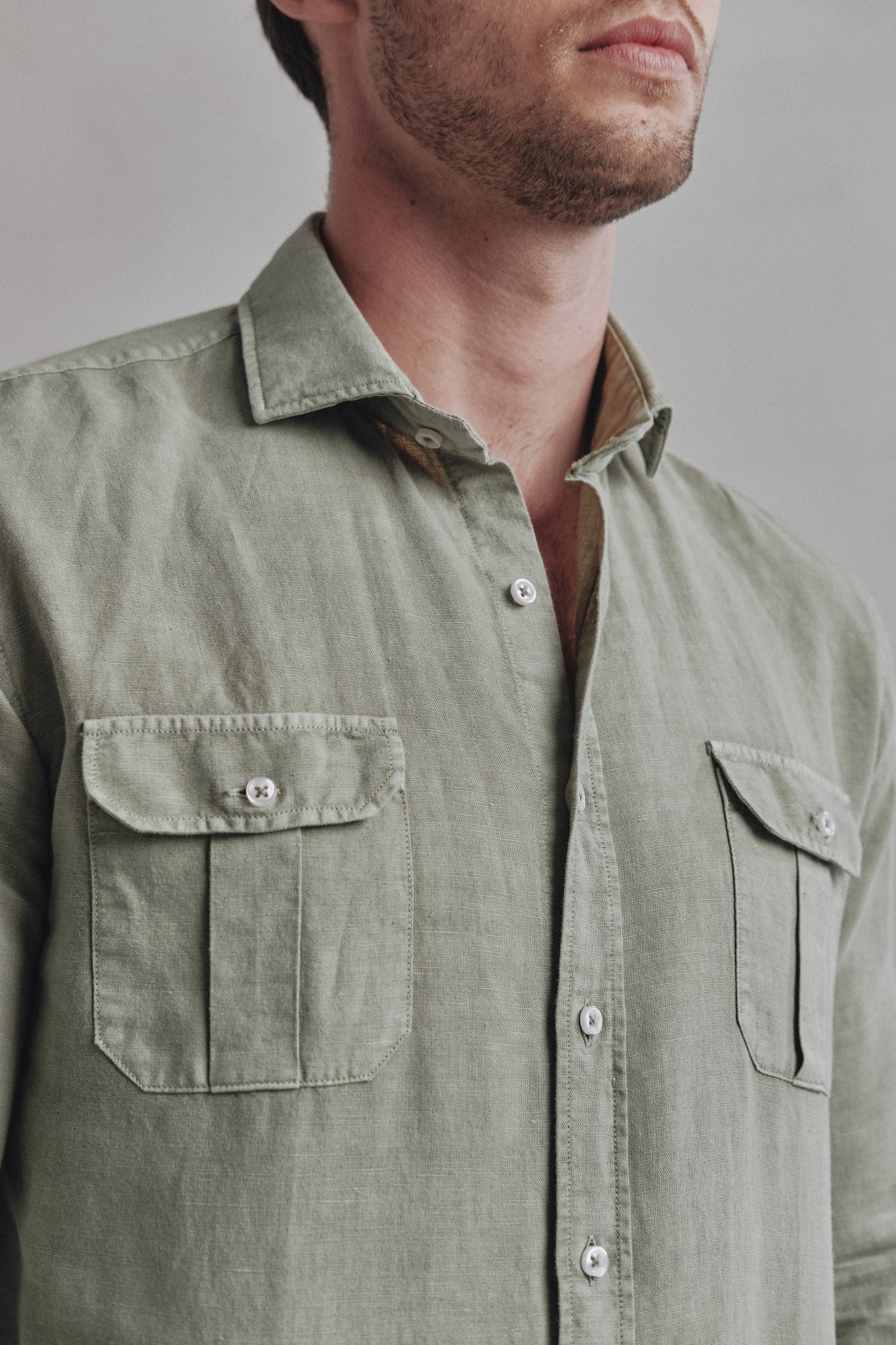 Camisa Lino Ipanema Verde Amazonas - Sohhan