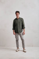 Camisa Lino Lucca Sahara Verde - Sohhan
