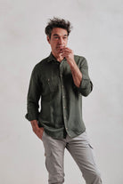 Camisa Lino Lucca Sahara Verde - Sohhan