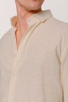 Camisa Lino Mil Rayas Amarillo - Sohhan