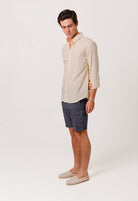 Camisa Lino Mil Rayas Amarillo - Sohhan