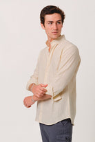Camisa Lino Mil Rayas Amarillo - Sohhan