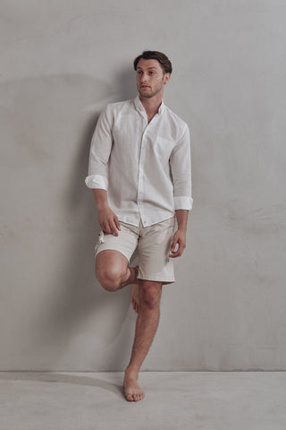Camisa Lino Navagio Blanco - Sohhan
