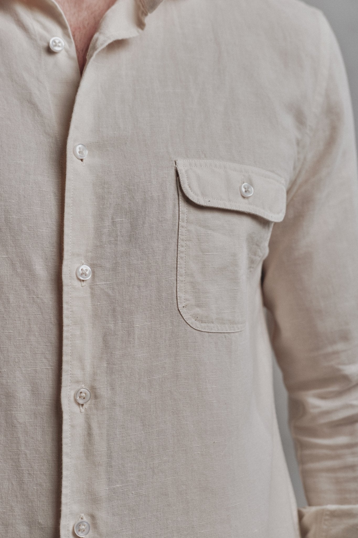 Camisa Lino Portofino Vainilla - Sohhan