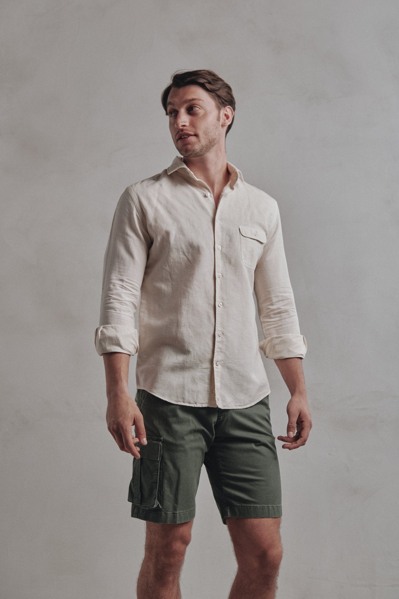 Camisa Lino Portofino Vainilla - Sohhan