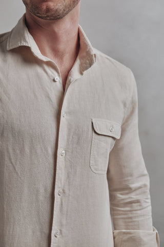 Camisa Lino Portofino Vainilla - Sohhan