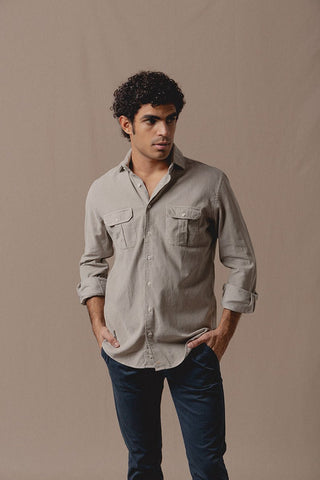 Camisa Micropana Cord Sahara Crudo - Sohhan